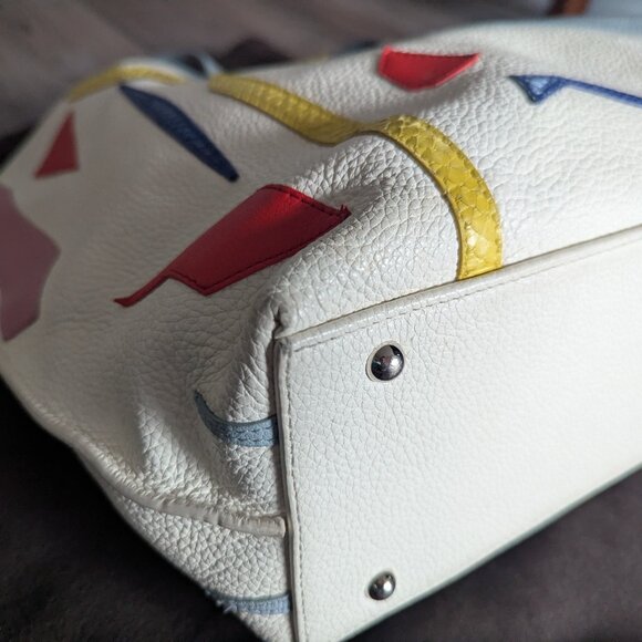 Akris Ai Medium Leather Shoulder Tote Special Edition Avant Garde Patchwork - Picture 9 of 16